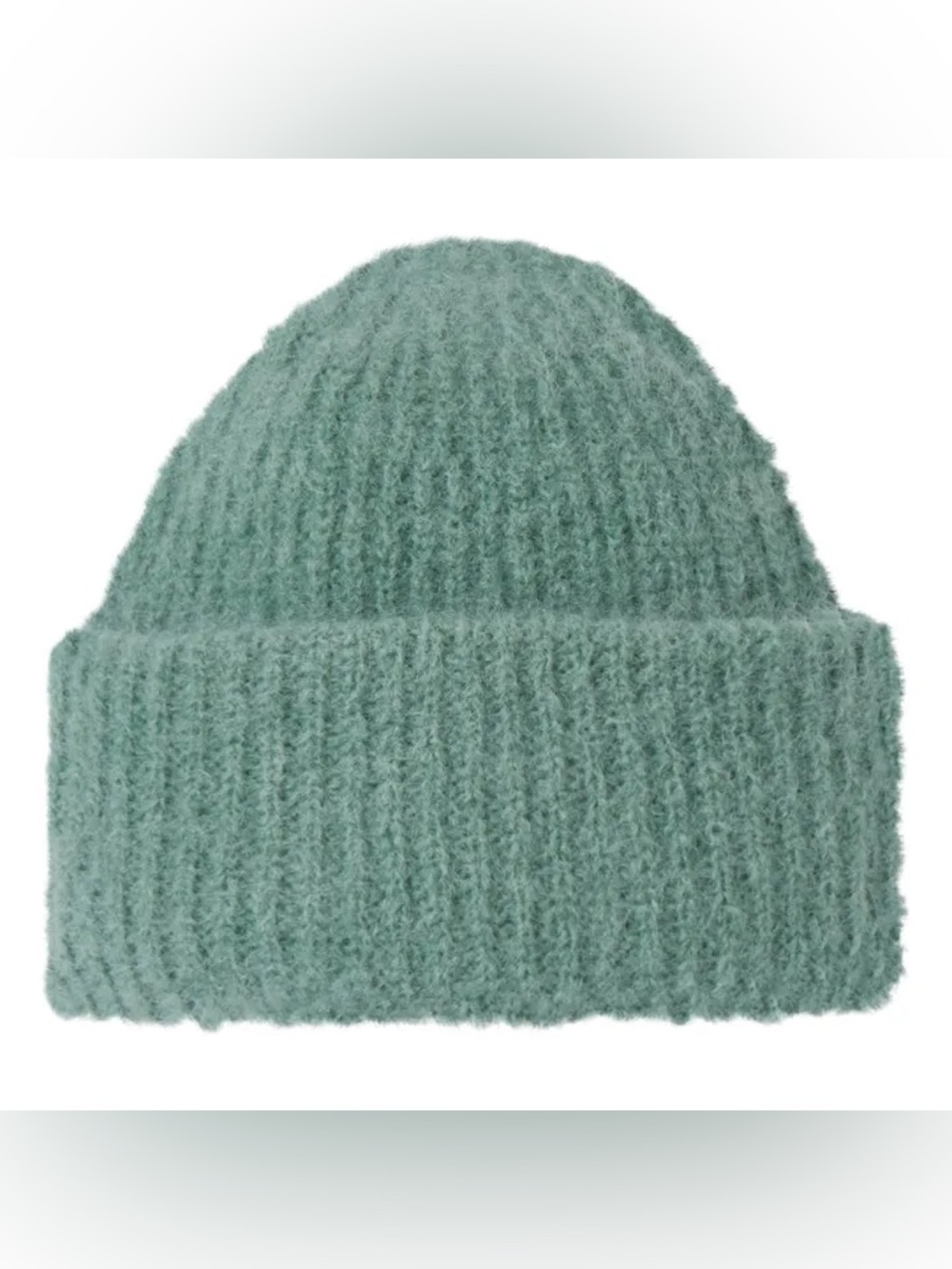 American Vintage blue green mohair beanie hat